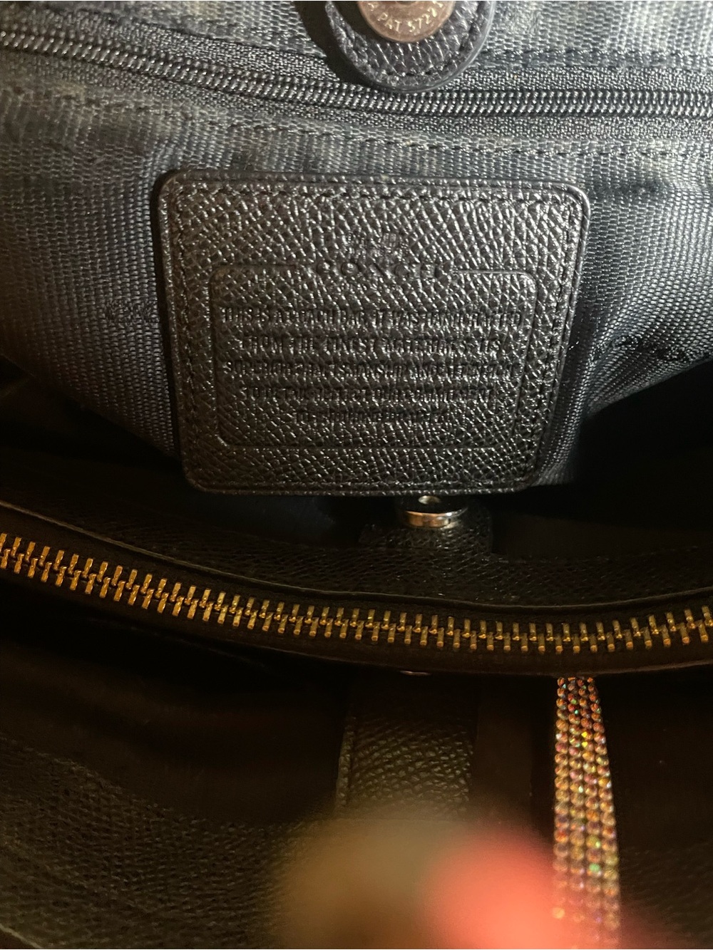Coach Black Leather Shoulder Bag with Gold Plaquei. Like New. 💕 - Picture 12 of 12